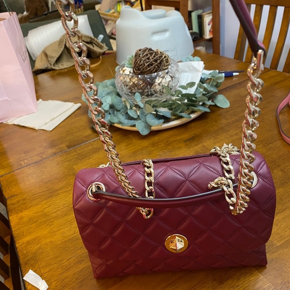 Maroon Quilted Kate Spade Crossbody - Picture 4 of 8
